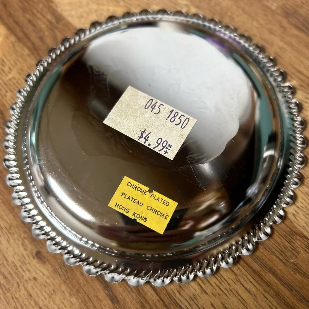 Vintage Chrome Plated Elvis Presley Collectible Drink‎ Coaster Made In Hong Kong